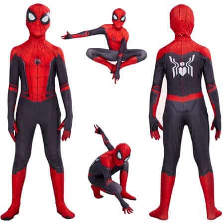 Kids Spider Man Far From Home Peter Parker Cosplay Costume Zentai Spider-Man Superhero Bodysuit Suit Jumpsuits Halloween Costume