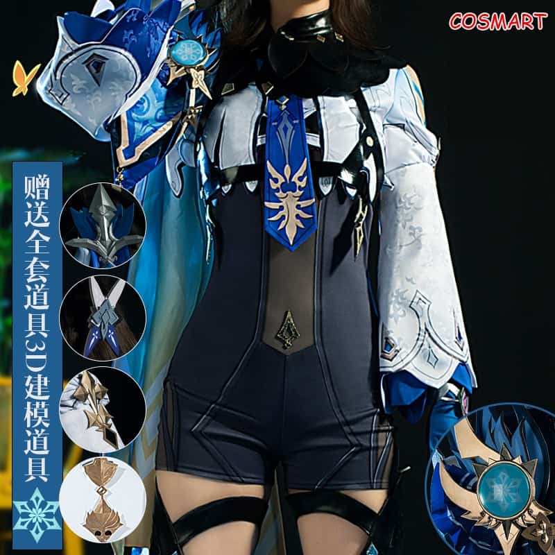Anime Genshin Impact Eula Game Suit Uniform Cosplay Costume Halloween Carnival Party Outfit For Women 2021 NEW 1