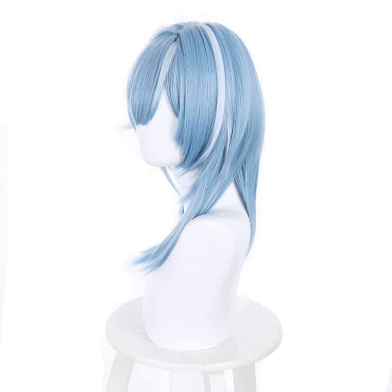 Anime Genshin Impact Eula Wig Cosplay Costume Women 38cm Blue Heat Resistant Synthetic Hair Wigs Halloween Carnival Role Play 2