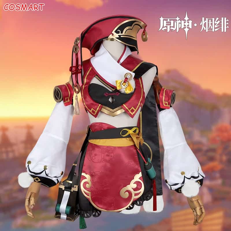 Anime Genshin Impact Yanfei Game Suit Aestheticism Uniform Yan Fei Cosplay Costume Halloween Party Outfit For Women 2021 NEW 1