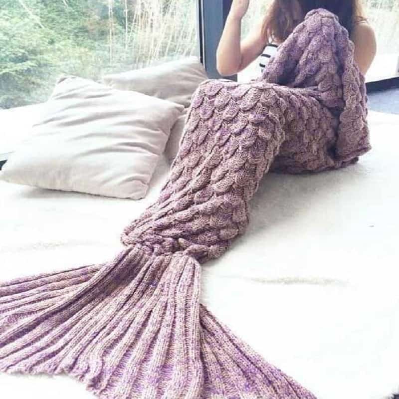 CAMMITEVER 17 Colors Mermaid Blanket Blankets Knitting Fish Tail Blanket Sofa Cover Birthday Gifts For Girls 1