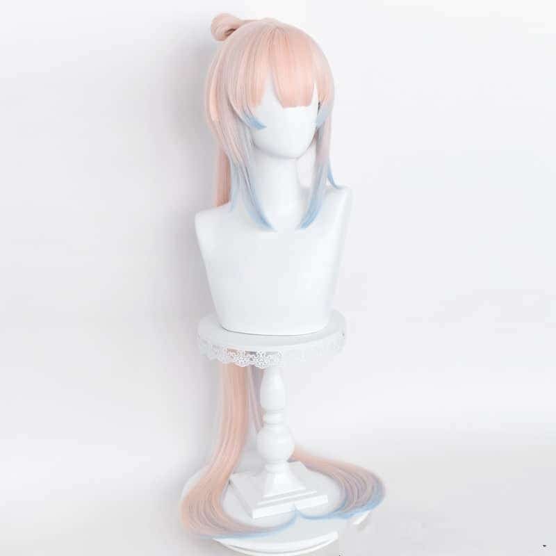 Game Genshin Impact Kokomi Cosplay Wig Long Light Pink Blue Heat Resistant Synthetic Hair Wigs + Wig Cap 2