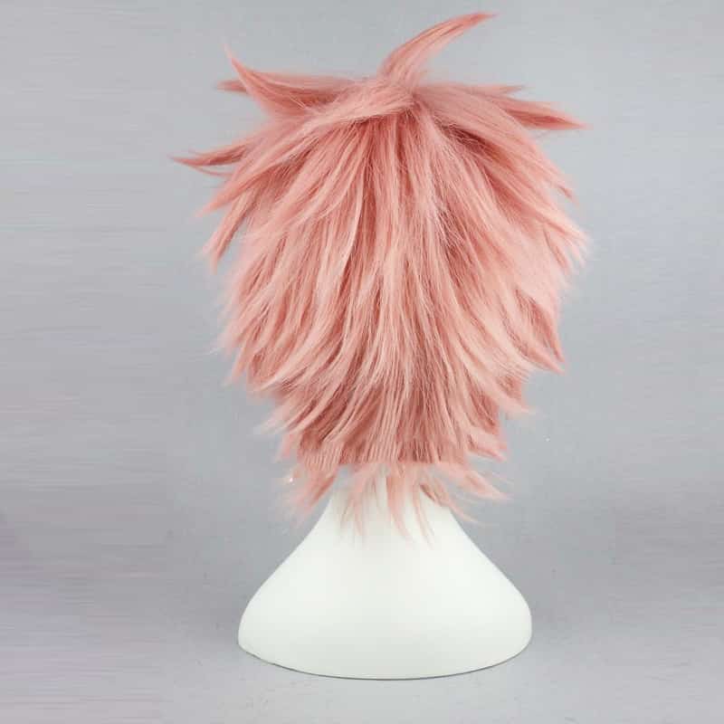 Fairy Tail Natsu Dragneel wig 30cm Short Straight Wig for Man Women Unisex Costume Cosplay Wig Pink Hollween Christmas Party 2