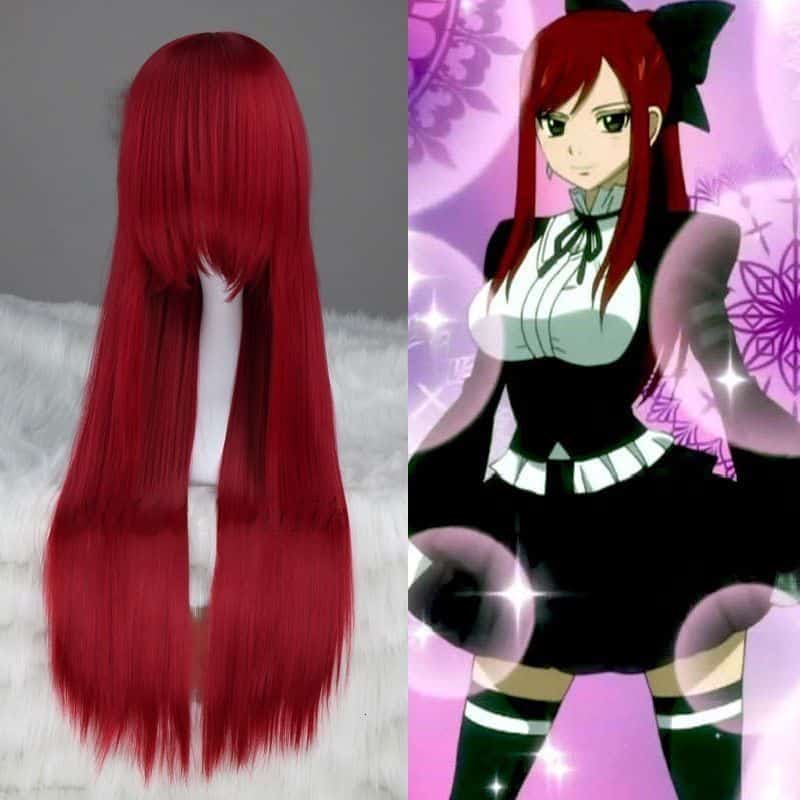 Anime fairy tail erza scarlet Wig Perücke 57