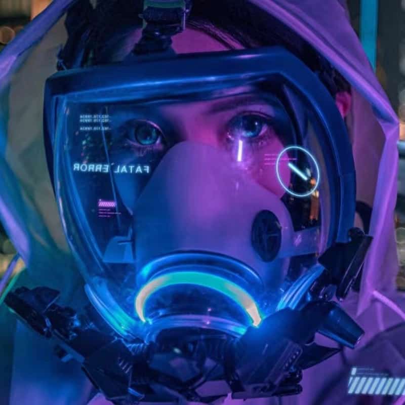 Cyberpunk Gas Mask Scifi Helmet Mask LED 13