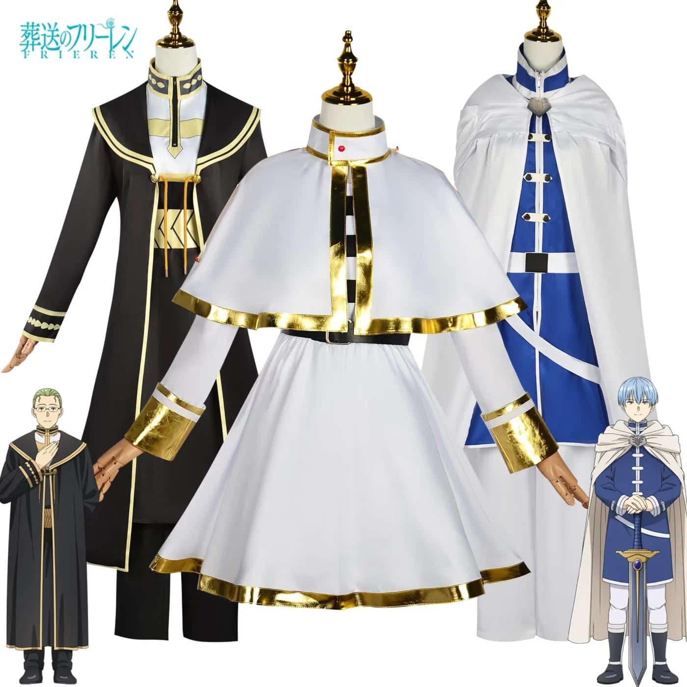 Anime Frieren At The Funeral Cosplay Costume Frieren Heiter Himmel Cosplay Uniform Fancy Witch White Suit Elf Ear Wig Women 2