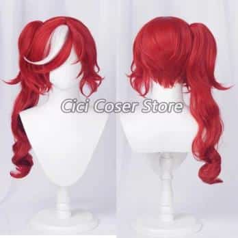 Game Identity V Crimson Priestess Cosplay Witch Fiona Crimson Wig Headdress Earrings Women Halloween Party Roleplay Accessories 7