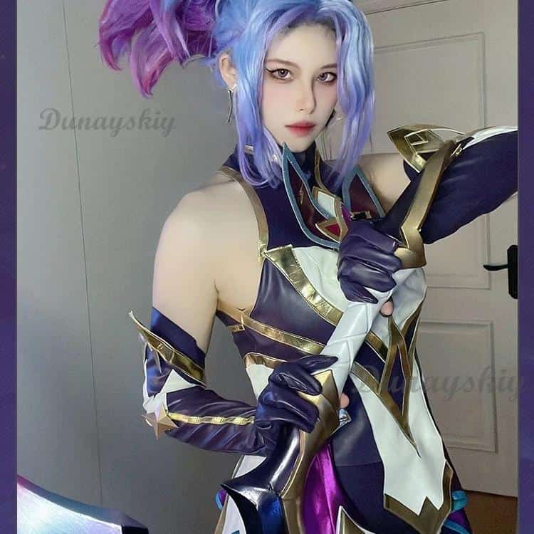 Lol Cosplay Dress League Of Legends Akali Dress Star Guardian The Rogue Assassin Akali Cosplay Costume wig Girl Battle Dress 2