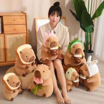 Kawaii Capybara Plush Toy Lovely Capybara Turn to Dinosaur Rabbit Unicorn Stuffed Doll Soft Cartoon Animal Pillow Kids Girl Gift 11