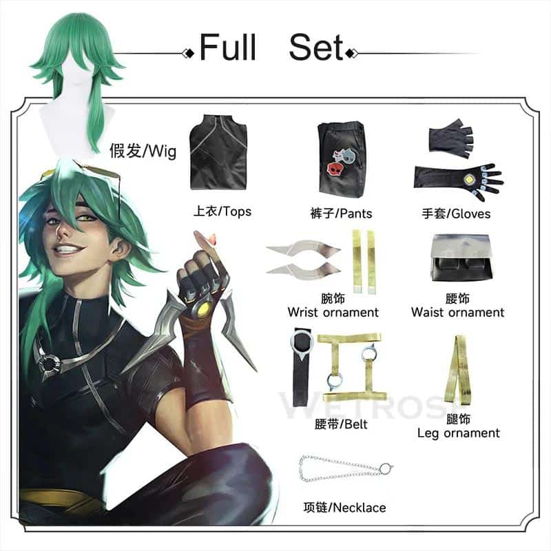 【Ezreal Heartsteel Ez Cosplay Costume League of Legends lol Man Boy Game Cos Full Set Wig Halloween 20