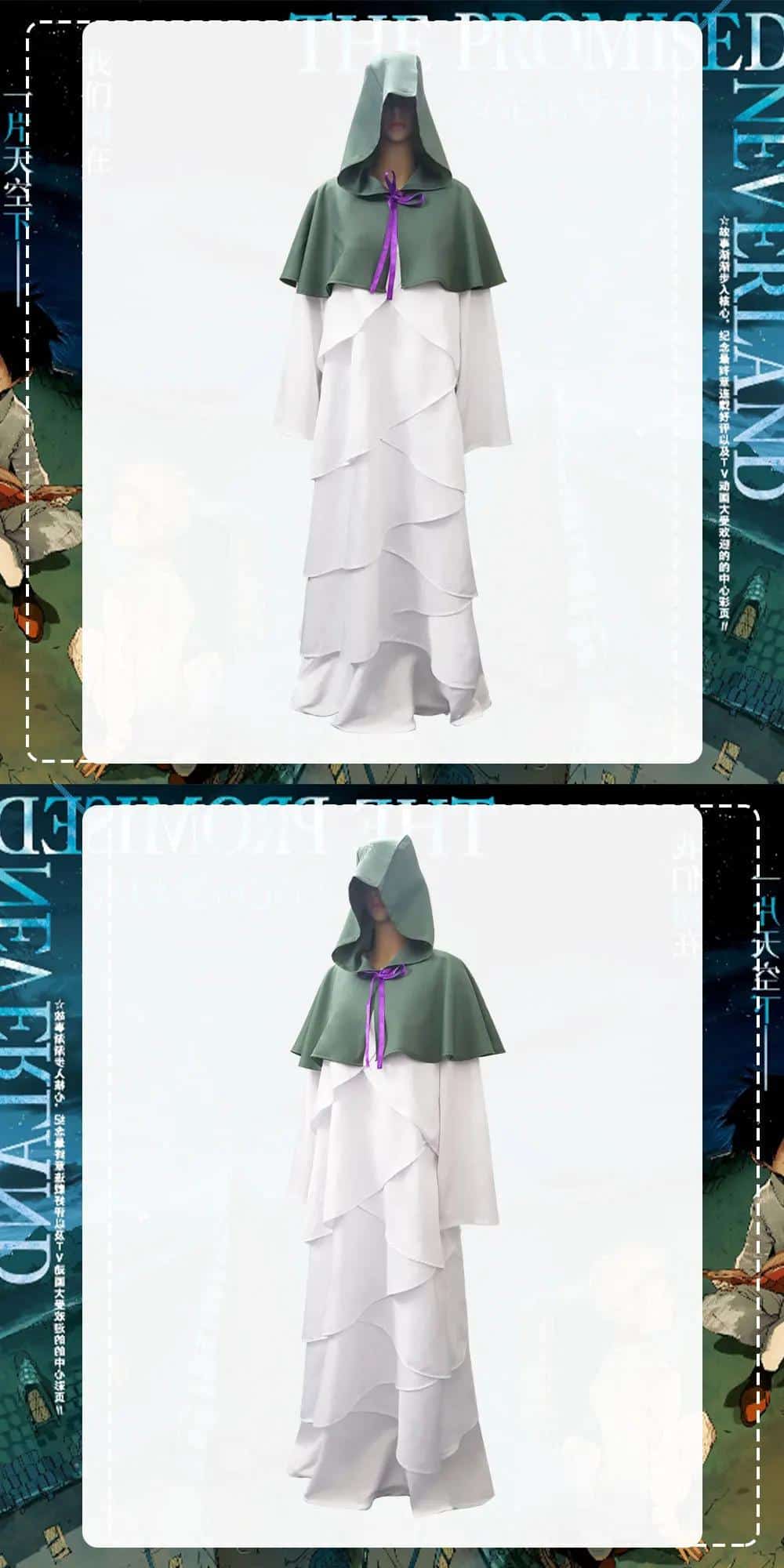 Ghost Mujika Cosplay Yakusoku No Neverland Cosplay The Promised Neverland Women Dress Cloak Anime Kostüm Halloween 13