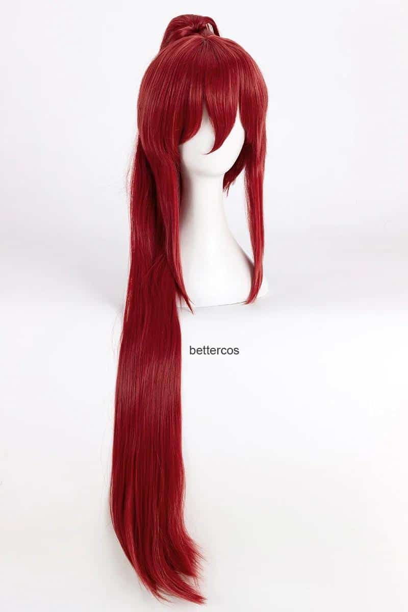 Wig Commision Perücken Styling Service Fairy Tail Erza Scarlet Cosplay Wigs 100cm Long Wine Red Heat Resistant Synthetic Haare Wig Wig Cap 13 1019431886