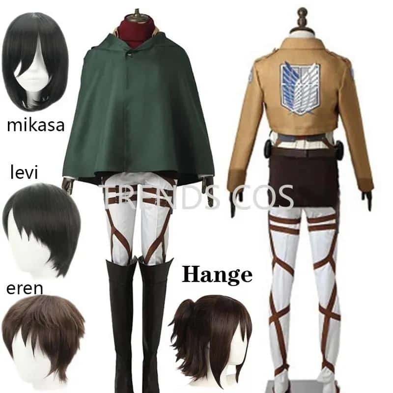 Cosplay Anime Levi Ackerman Mikasa Ackerman Cosplay Kostüm Eren Jaeger Outfits Hange Zoe Cosplay Kostüm AOT Full Set 2