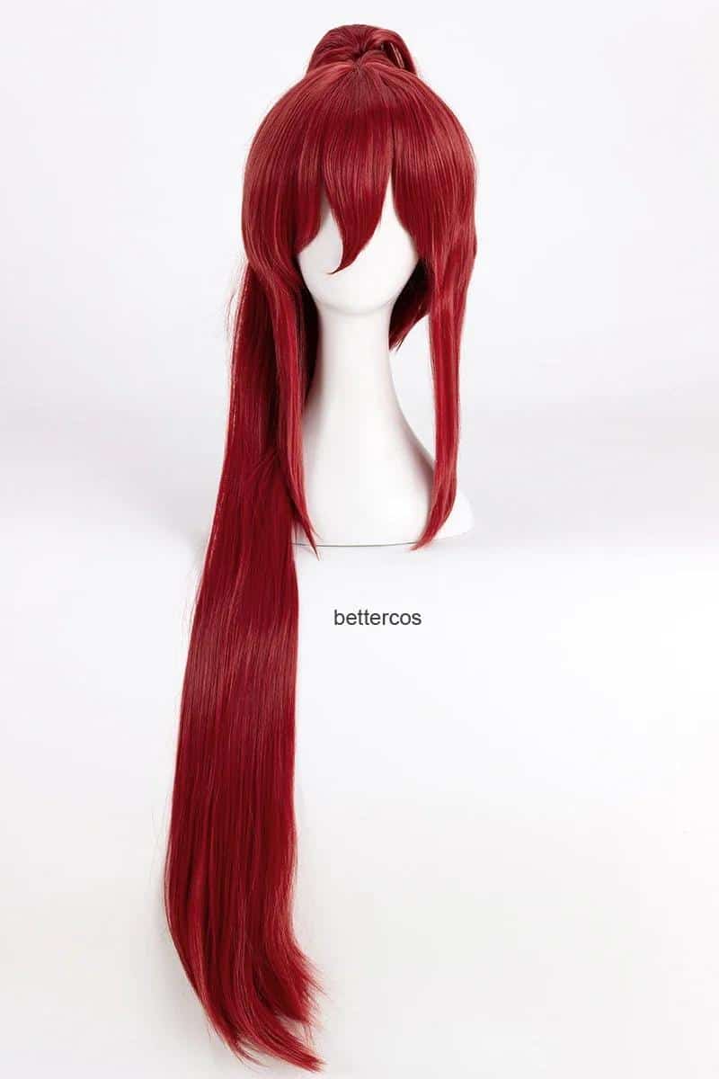 Wig Commision Perücken Styling Service Fairy Tail Erza Scarlet Cosplay Wigs 100cm Long Wine Red Heat Resistant Synthetic Haare Wig Wig Cap 12 1667483317