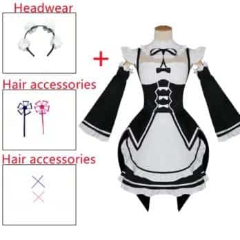 Anime Ram/Rem Cosplay Costume Re Life In A Different World From Zero Black Maid Outfit Halloween Costume Gift 5