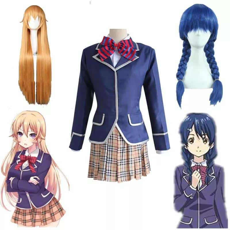 Food Wars Shokugeki No Soma Nakiri Erina Cosplay Maid Costume Outfits Wig for Adult Women Uniform Costume Wigs 2