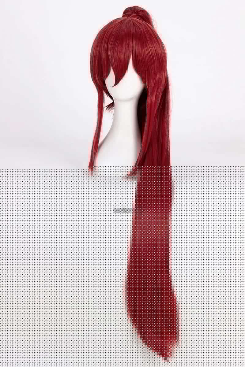 Wig Commision Perücken Styling Service Fairy Tail Erza Scarlet Cosplay Wigs 100cm Long Wine Red Heat Resistant Synthetic Haare Wig Wig Cap 14 185559534
