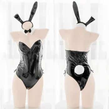 Bunny Girl Kostüm Women Sexy Cosplay Lingerie PU Leather One Piece Bodysuit Mai Sakurajima Rabbit Suit Kawaii Anime Outfit 8