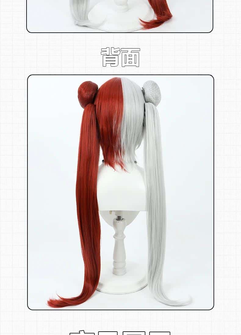 ROC Chao Ho Ying Swei Cosplay Wig Azur Lane Gray Purple Red Heat 17