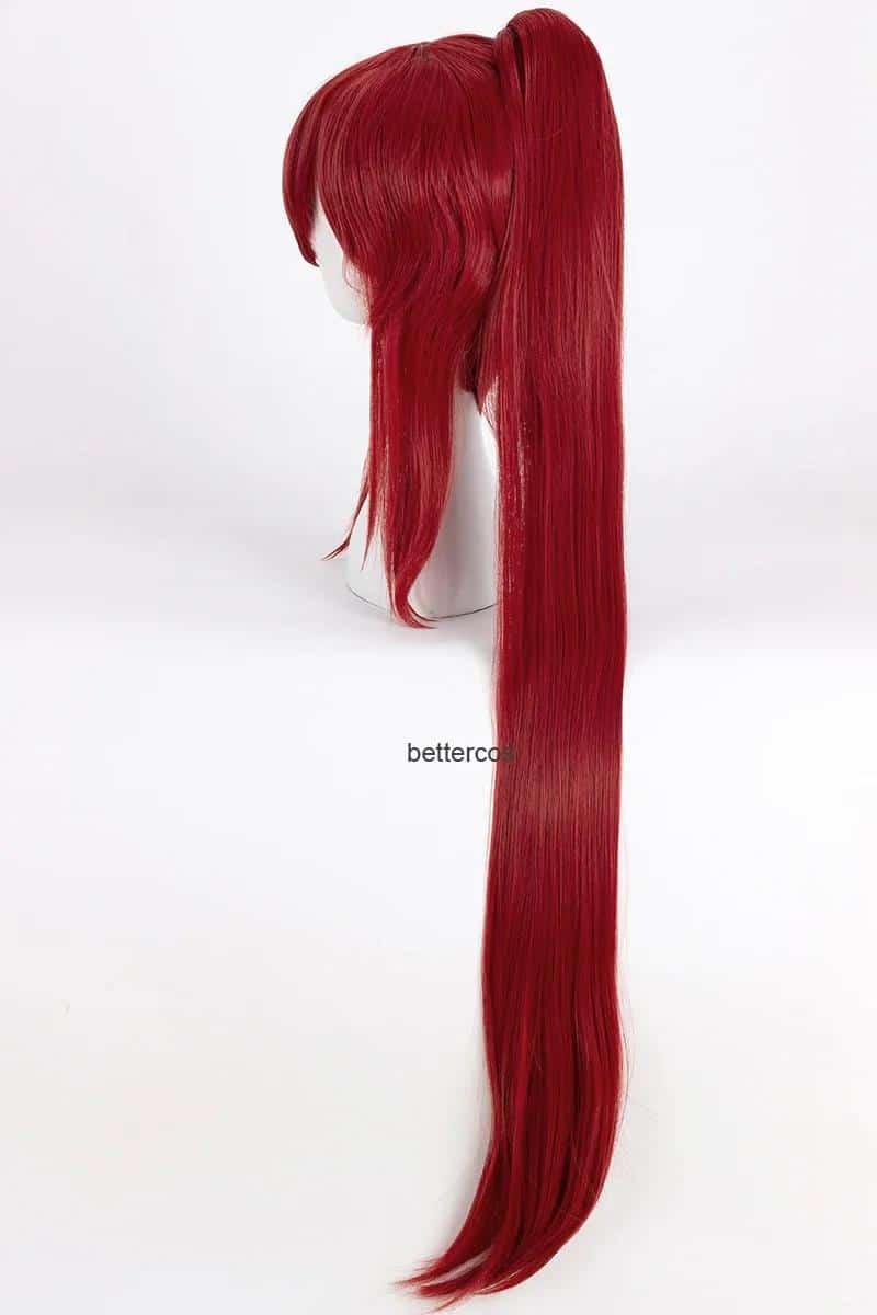 Wig Commision Perücken Styling Service Fairy Tail Erza Scarlet Cosplay Wigs 100cm Long Wine Red Heat Resistant Synthetic Haare Wig Wig Cap 15 2099698587