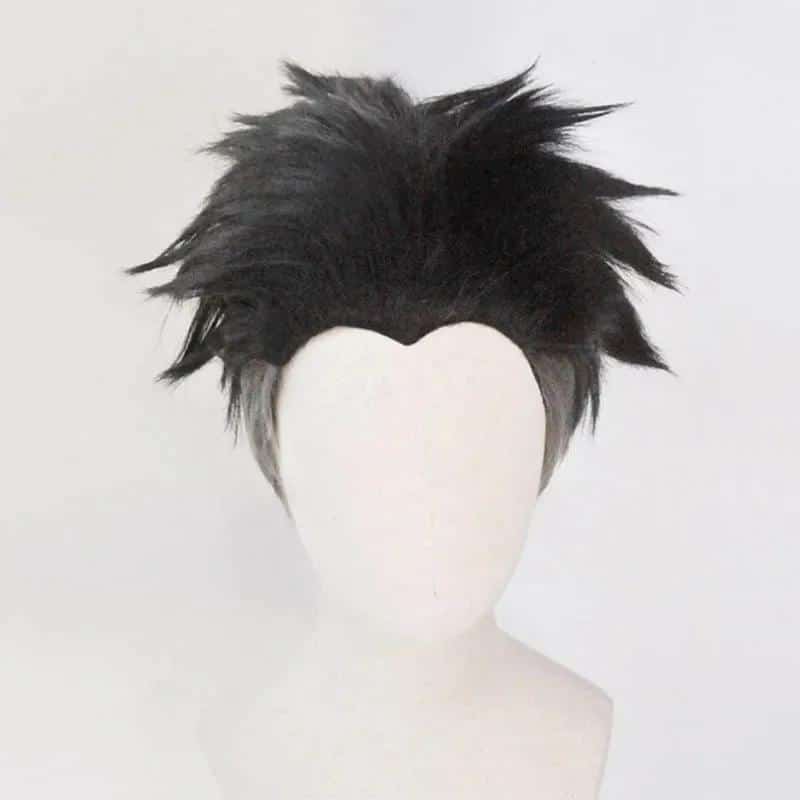 Kimetsu no Yaiba Stone Pillar Gyomei Himejima Men Short Black Grey Mix Synthetic Wig ALTIN Slicked-back Cosplay Wig 8