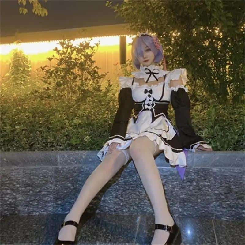 Anime Ram/Rem Cosplay Costume Re Life In A Different World From Zero Black Maid Outfit Halloween Costume Gift 11