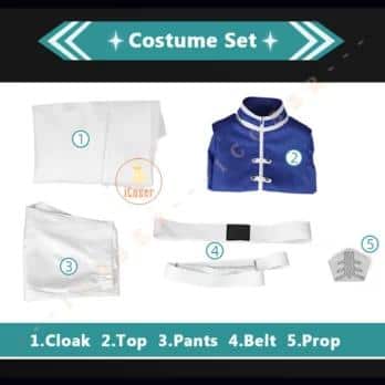 Anime Frieren Beyond Journey's End Himmel Cosplay Kostüm Wig Perücke Cloak Uniform Outfit Blue Hair für Damen Herren Props 10