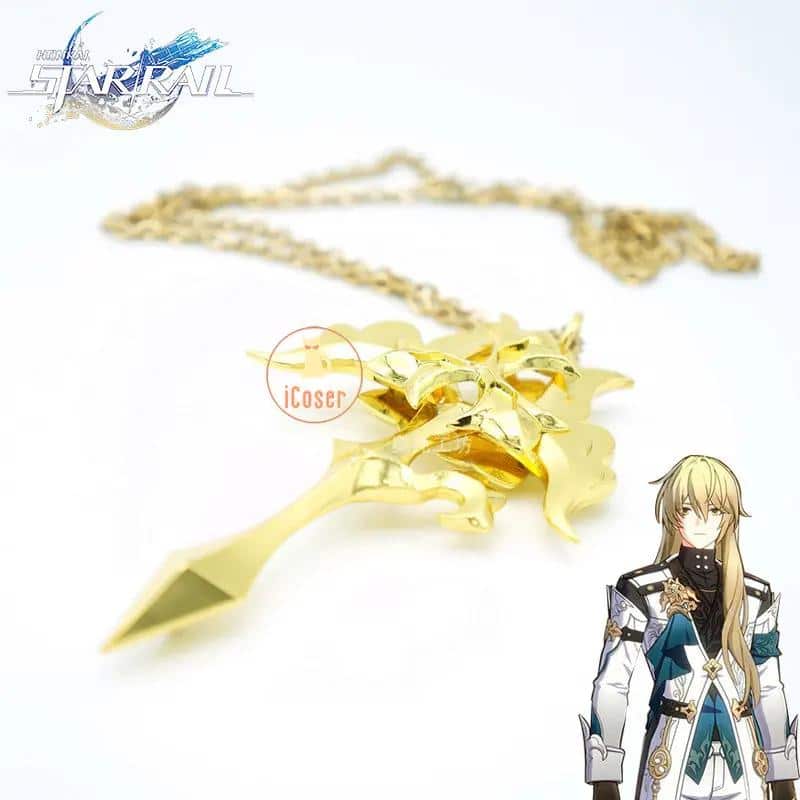 Honkai Star Rail Luocha Cosplay Necklace Metal Cross Pendant Chain Xianzhou Luofu Trader für Damen Herren Accesoires 12 Honkai Star Rail Luocha Cosplay Necklace Metal Cross Pendant Chain Xianzhou Luofu Trader für Damen Herren Accesoires 3