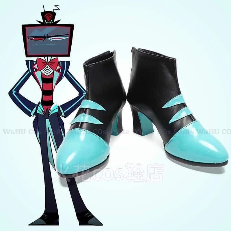 Hazbin Lucifer Cosplay Hotel Vox Cosplay Vox Shoes Vox Blue Black Shoes Damen Herren Leather Boots Black Cosplay 1 Hazbin Lucifer Cosplay Hotel Vox Cosplay Vox Shoes Vox Blue Black Shoes Damen Herren Leather Boots Black Cosplay 1