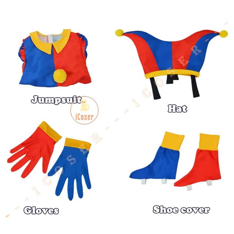 The Amazing Digital Circus Pomni Cosplay Kostüm Uniform Jumpsuit Hat Bodysuit Human für Adult Kids Kostüm Cartoon Cos 19