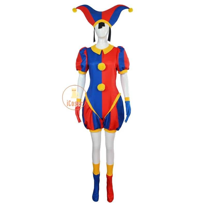 The Amazing Digital Circus Pomni Cosplay Kostüm Uniform Jumpsuit Hat Bodysuit Human für Adult Kids Kostüm Cartoon Cos 15