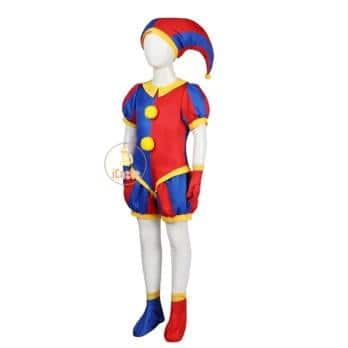 Pomni Cosplay Kostüm The Amazing Digital Circus Cartoon Uniform Hat Gloves für Damen Herren Kids Kostüm Cos Props 9