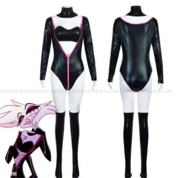 Anime Hazbin Angel Dust Cosplay Hotel Costume Wig Uniform Cosplay Charlie Sexy Dress Suit Stripes Unisex Cosplay 10