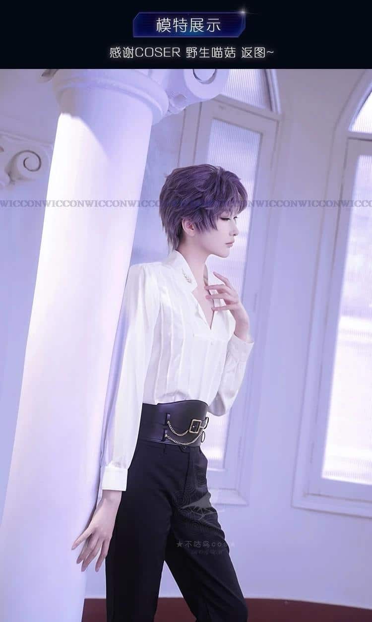 Game Love And Deepspace Cos Rafayel Cosplay Kostüm White Shirt Black Pants Qiyu Rafayel Wig Perücke Damen Herren Suit 15