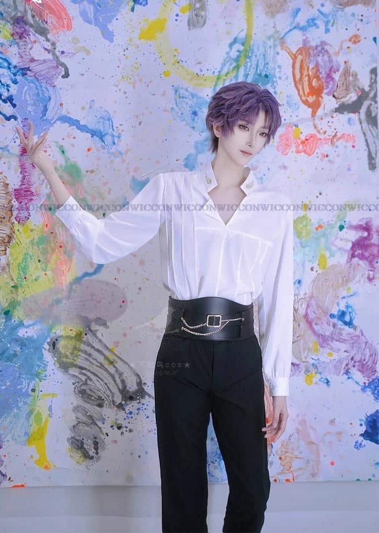 Game Love And Deepspace Cos Rafayel Cosplay Kostüm White Shirt Black Pants Qiyu Rafayel Wig Perücke Damen Herren Suit 18