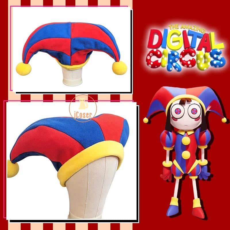 Pomni Cosplay Cartoon Hat The Amazing Digital Circus Joker Hat Cute Cap für Children Kids Gifts Props Accesoires 2