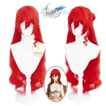 Himeko Honkai Star Rail Cosplay Kostüm Wig Perücke Game Uniform Kleid Earrings Astral Express Starward Explorer Scientist Damen 11