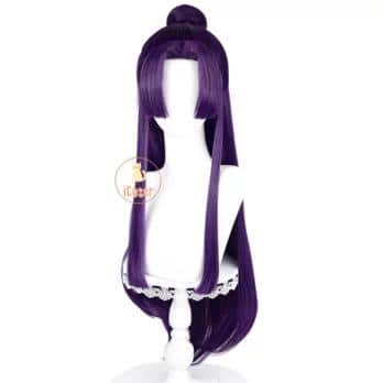 Jinshi Cosplay Wig Perücke Anime The Apothecary Diaries Purple Long Hair Bun Kusuriya No Hitorigoto für Damen Herren Props 7