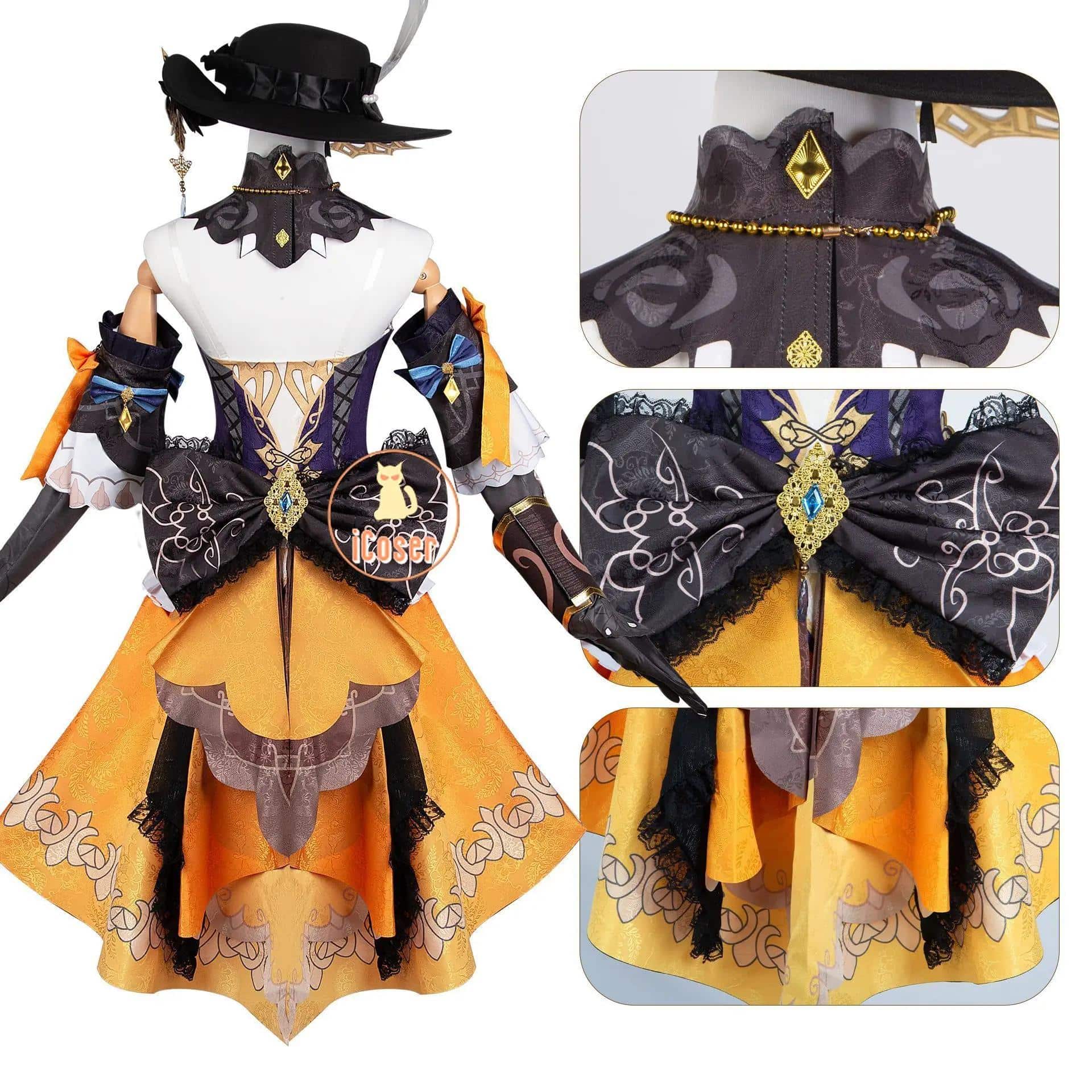 Navia Cosplay Kostüm Wig Perücke Genshin Impact Fontaine Kleid Uniform ...