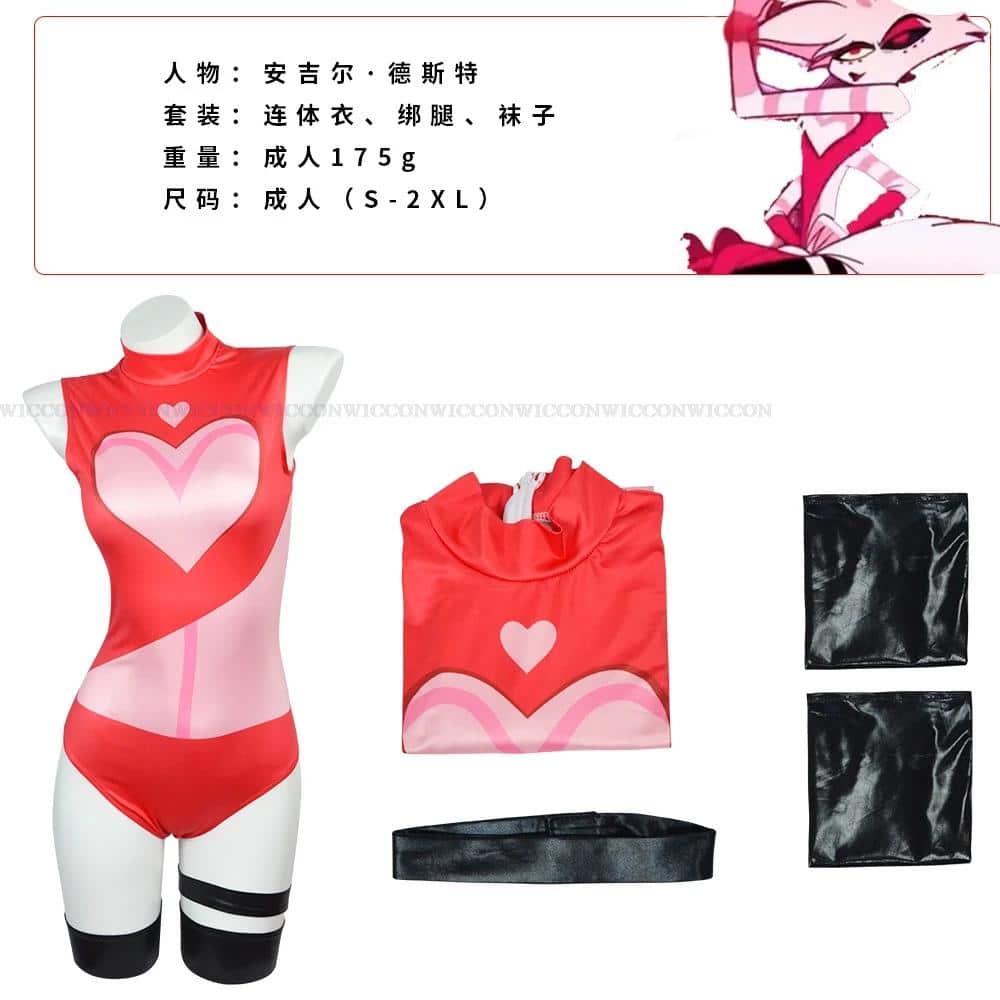 Anime Hazbin Angel Dust Cosplay Hotel Costume Wig Uniform Cosplay Charlie Sexy Dress Suit Stripes Unisex Cosplay 30