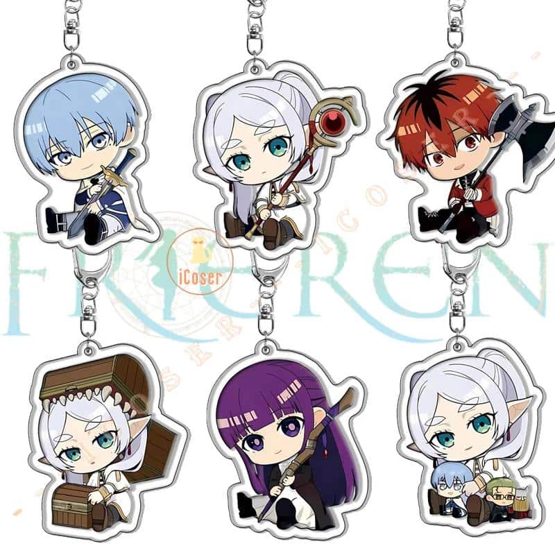 Frieren Keychain Anime Frieren Beyond Journey's End Himmel Stark Fern Cosplay Key Chain Backpack Pendant Girls Kid Birthday Gift 15