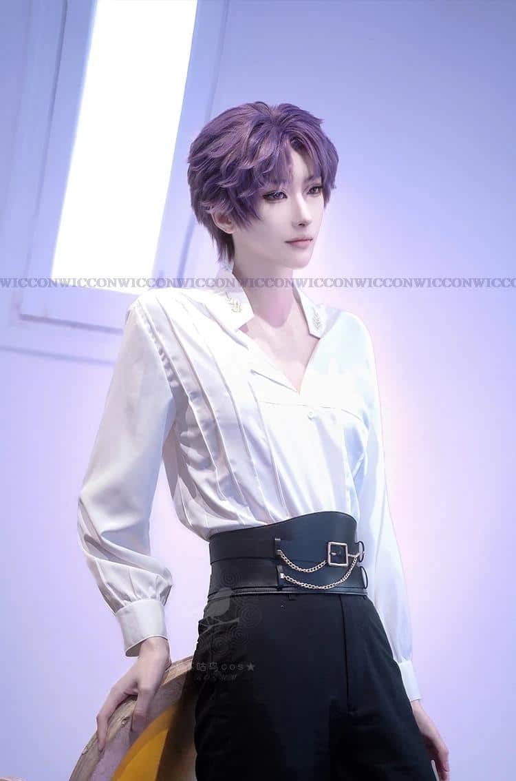 Game Love And Deepspace Cos Rafayel Cosplay Kostüm White Shirt Black Pants Qiyu Rafayel Wig Perücke Damen Herren Suit 16