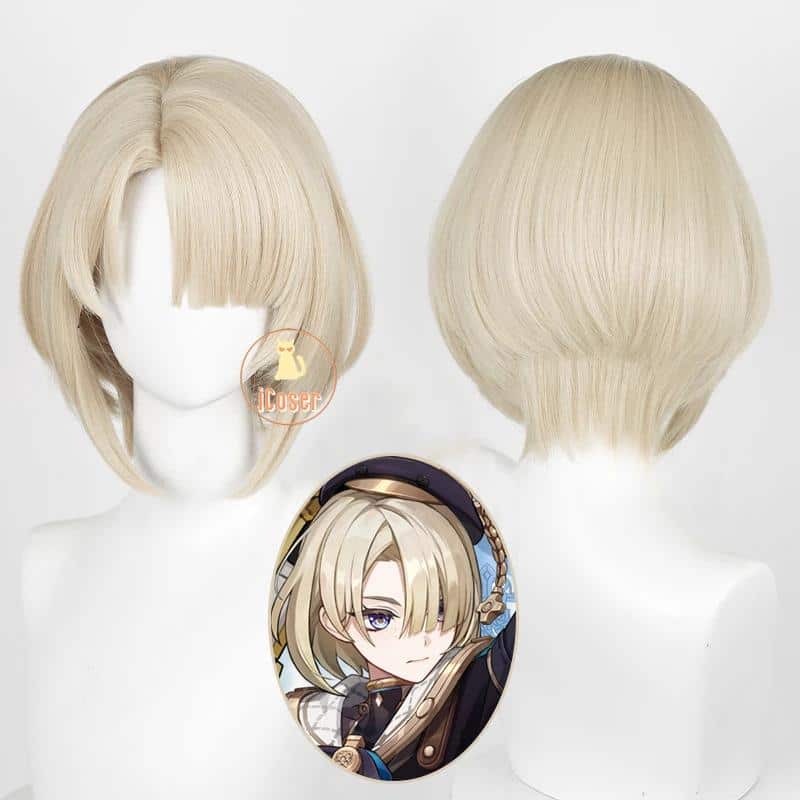 Wig Commision Perücken Styling Service Freminet Cosplay Wig Perücke Genshin Impact Light Blonde Short Hair Lyney Lynette Brother Fontaine Diver Damen Herren Props 8 538505836