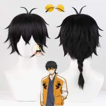 Anime WIND BREAKER Jo Togame Cosplay Wig Black Short Hair Ponytail Shishitoren Sunglasses Halloween Party for Women Men iCoser 1