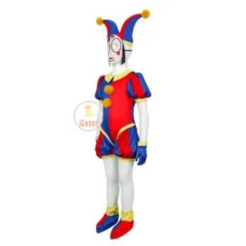 Pomni Cosplay Cartoon Kostüm The Amazing Digital Circus Jumpsuit Hat Maske Gloves Shoe Covers für Kids Children Gifts 9