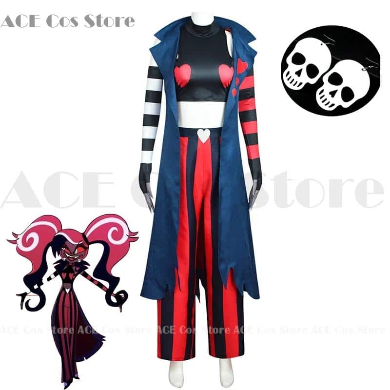 Hazbin Velvette Hotel Cosplay Outfit Kostüm Earring 3V Vees VVV Demon Carnaval Anime Cosplay Damen Hot Clothes 1 Hazbin Velvette Hotel Cosplay Outfit Kostüm Earring 3V Vees VVV Demon Carnaval Anime Cosplay Damen Hot Clothes 1