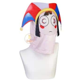 Pomni Cosplay Face Maske Cartoon Hat The Amazing Digital Circus Head Cover für Children Kids Props Accesoires 11