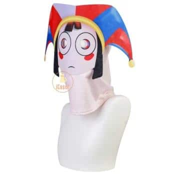 Pomni Cosplay Face Maske Cartoon Hat The Amazing Digital Circus Head Cover für Children Kids Props Accesoires 10