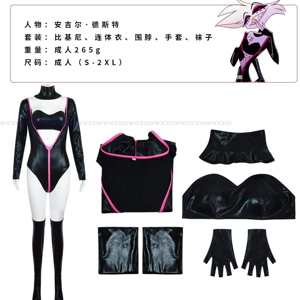 Anime Hazbin Angel Dust Cosplay Hotel Costume Wig Uniform Cosplay Charlie Sexy Dress Suit Stripes Unisex Cosplay 26