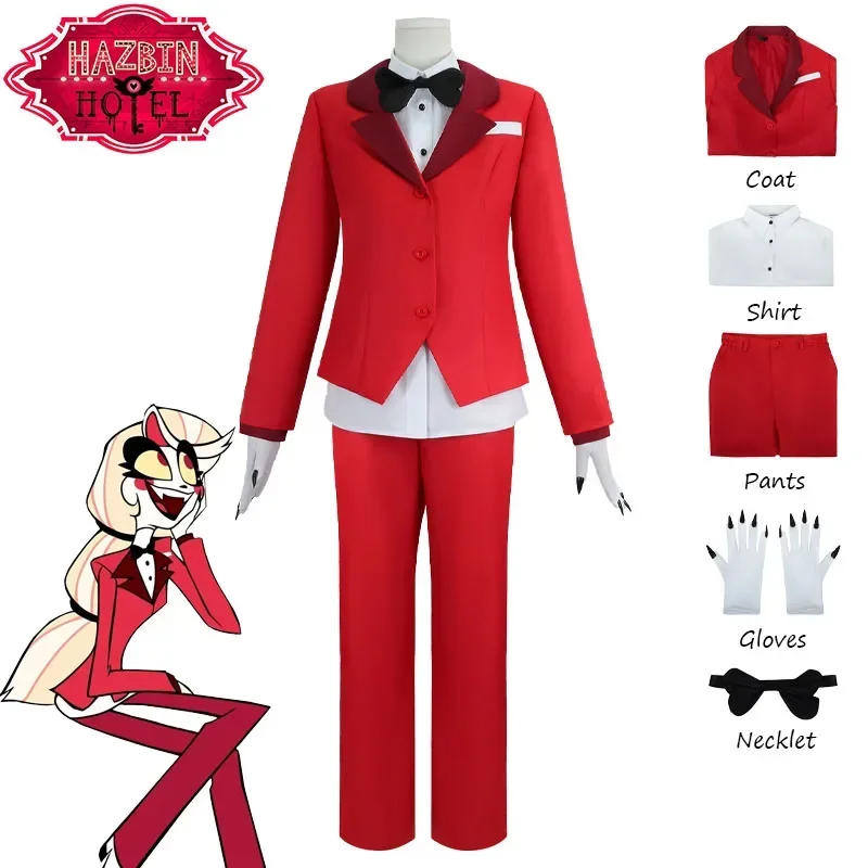 Anime Charlie Morningstar Cosplay Costume Hazbin Devil Red Suit Halloween Carnival Hotel Hell Princess Fantasia Costume Adult 1